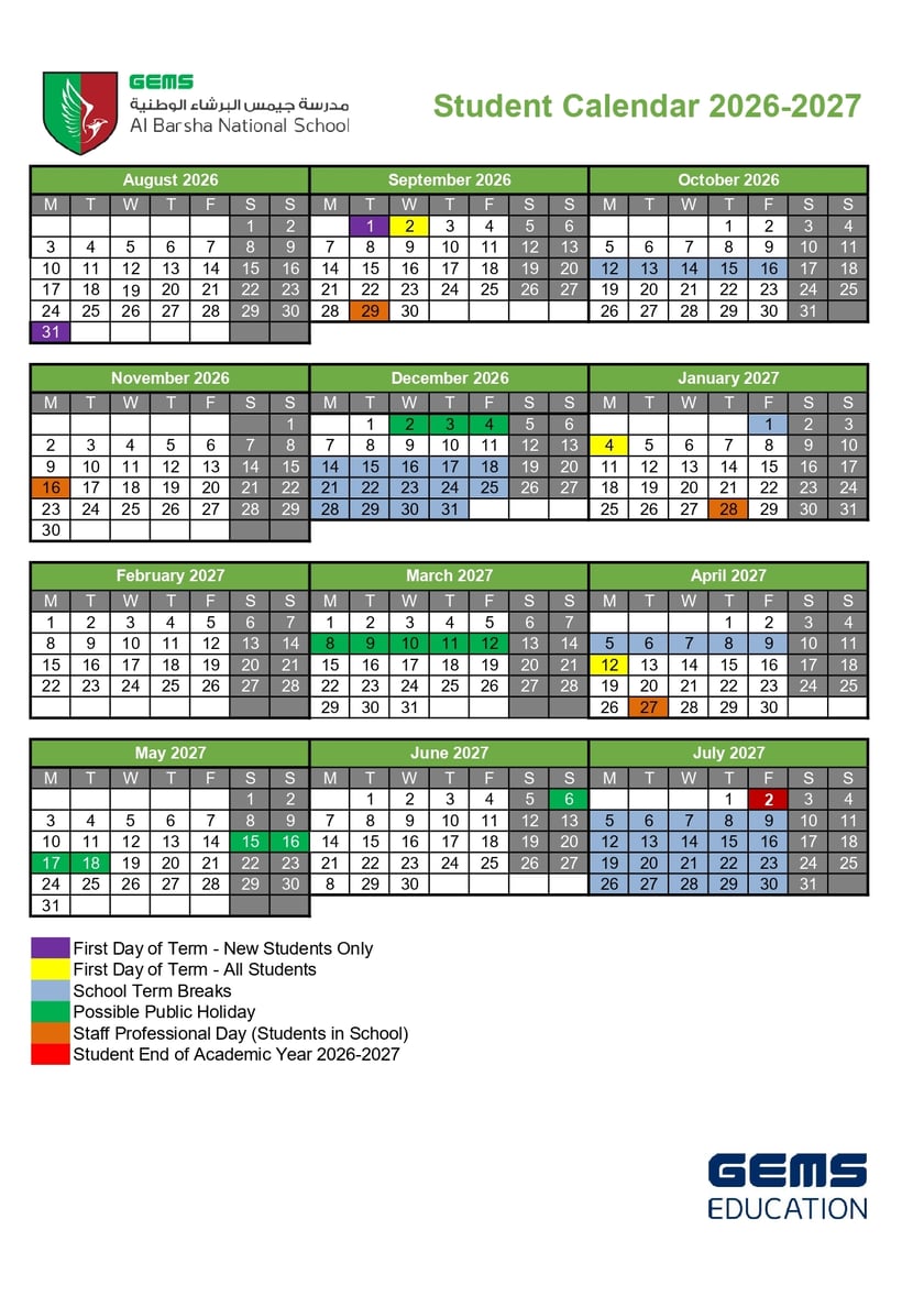Copy of GNS Calendar Students 2026-27_page-0001